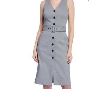 Club Monaco Gray Belted Midi Dress